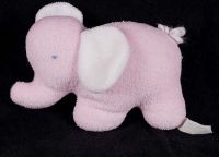 Bantam Elephant Pink Plush Lovey Rattle Vintage
